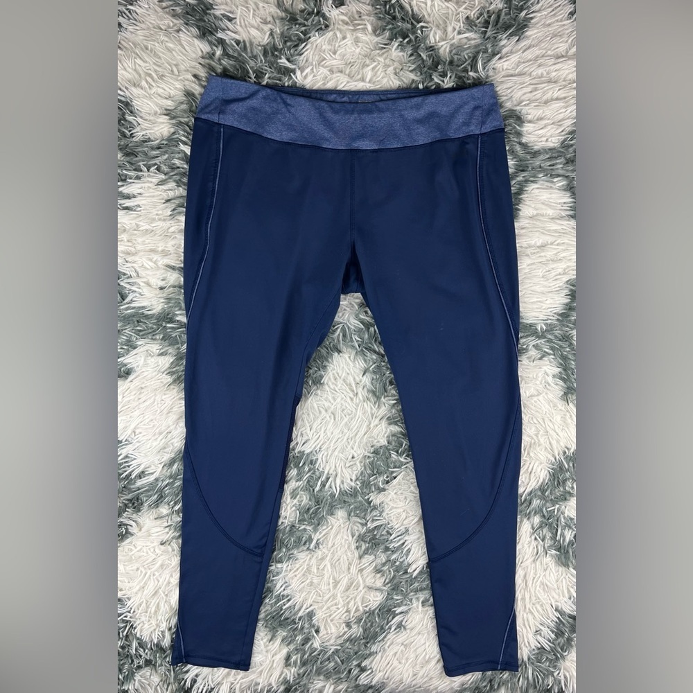 Avia Women's Athletic Ankle Leggings Size XL Navy Blue Skinny